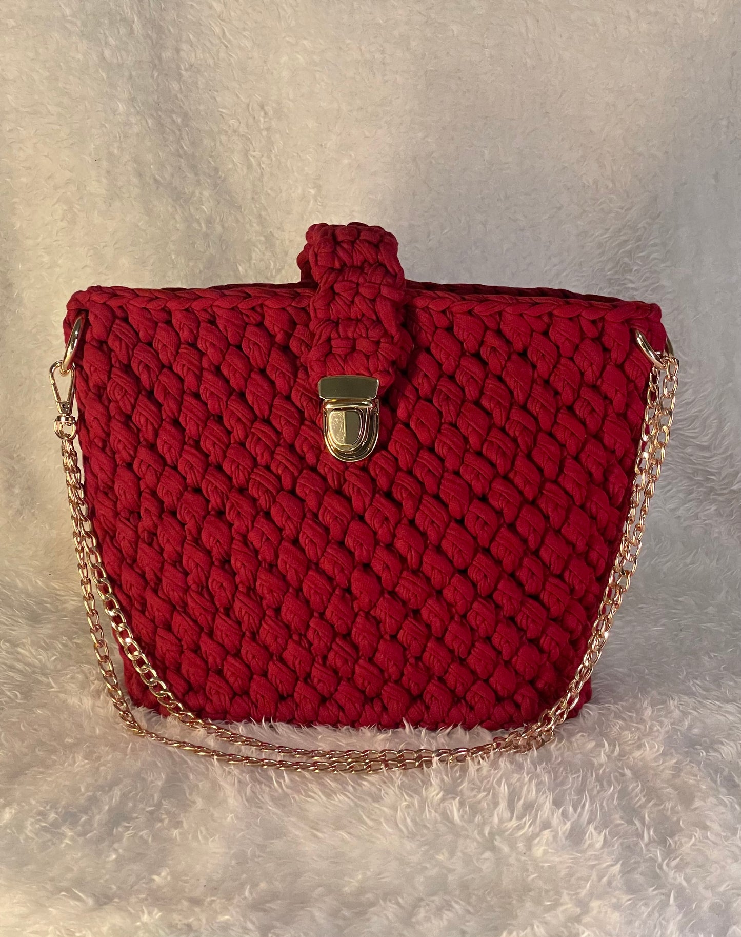 Crimson Maple Crochet Bag