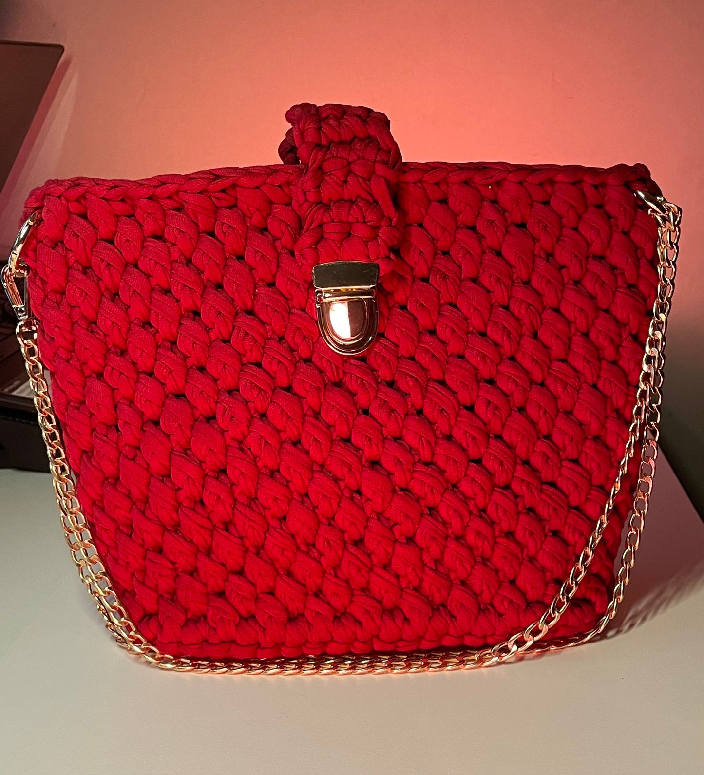 Crimson Maple Crochet Bag